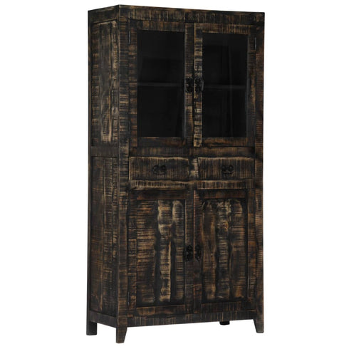 Rustika Rowe -  Highboard Black 90x40x180 cm Solid Mango Wood